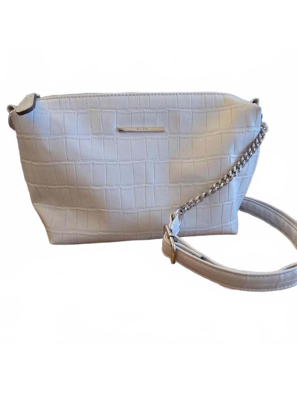Aldo White Croc-Embossed Crossbody Bag/Handbag